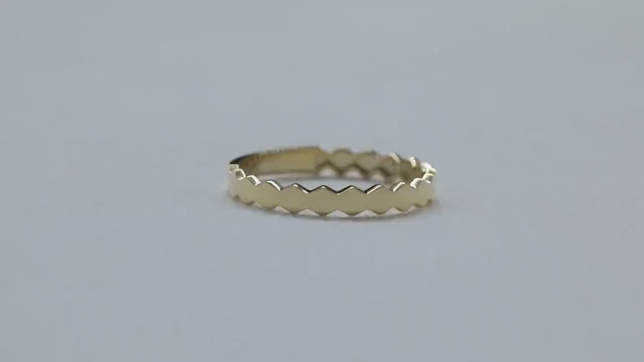 14K Gold Zig Zag Minimalist  Wave Ring, 925  Zig Zag Sterling Ring , Gold Stacking Ring, Ring For Her, Dainty Geometry Stacking Ring