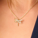 925 Sterling Silver Dragonfly Pendant Necklace with Chain