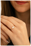 925 Silver Baguette Cut Ring, East West Emerald Cut Ring