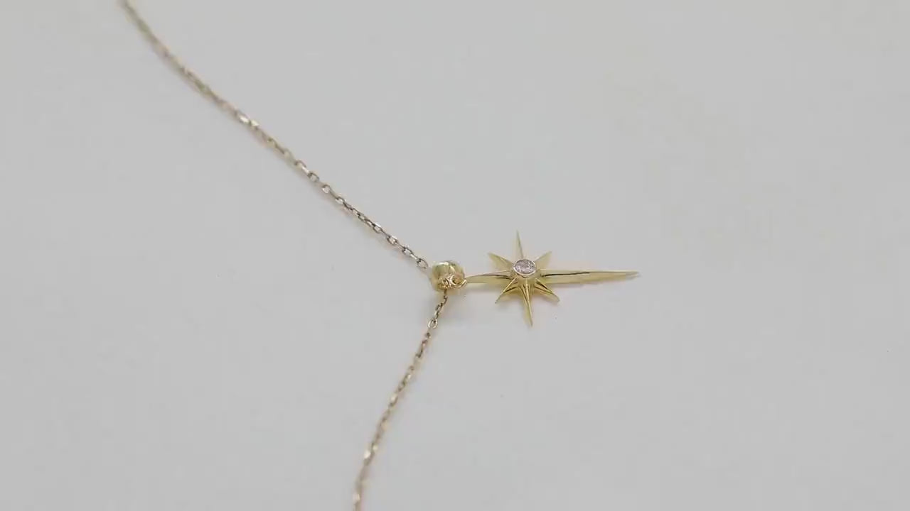 Astronomical Star Necklace, Sunburst Necklace, Sky Star Necklace, Celestial Necklace, Silver Space Traveler North Necklace, Gift for Women