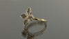14K Gold  Black Diamonds Flower Ring 925 Sterling Silver Rings Clover Stone Ring For Women Love Ring, Nature Inspired Ring, Leaf Clover Ring