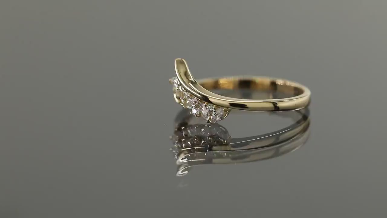 Gold Wedding Ring Women, 925 Sterling Silver, Diamond Stone, Wedding Ring for Her, Promise Ring, Engagement Ring,  Groom Gift for Bride