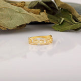 Gold Tree Design Ring, Tree of Life Gold Ring, Heart-Shaped Engagement Ring