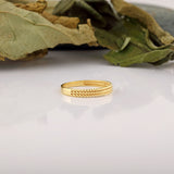 Gold Spiral Twisted Band Engagement Ring, Stacking Ring