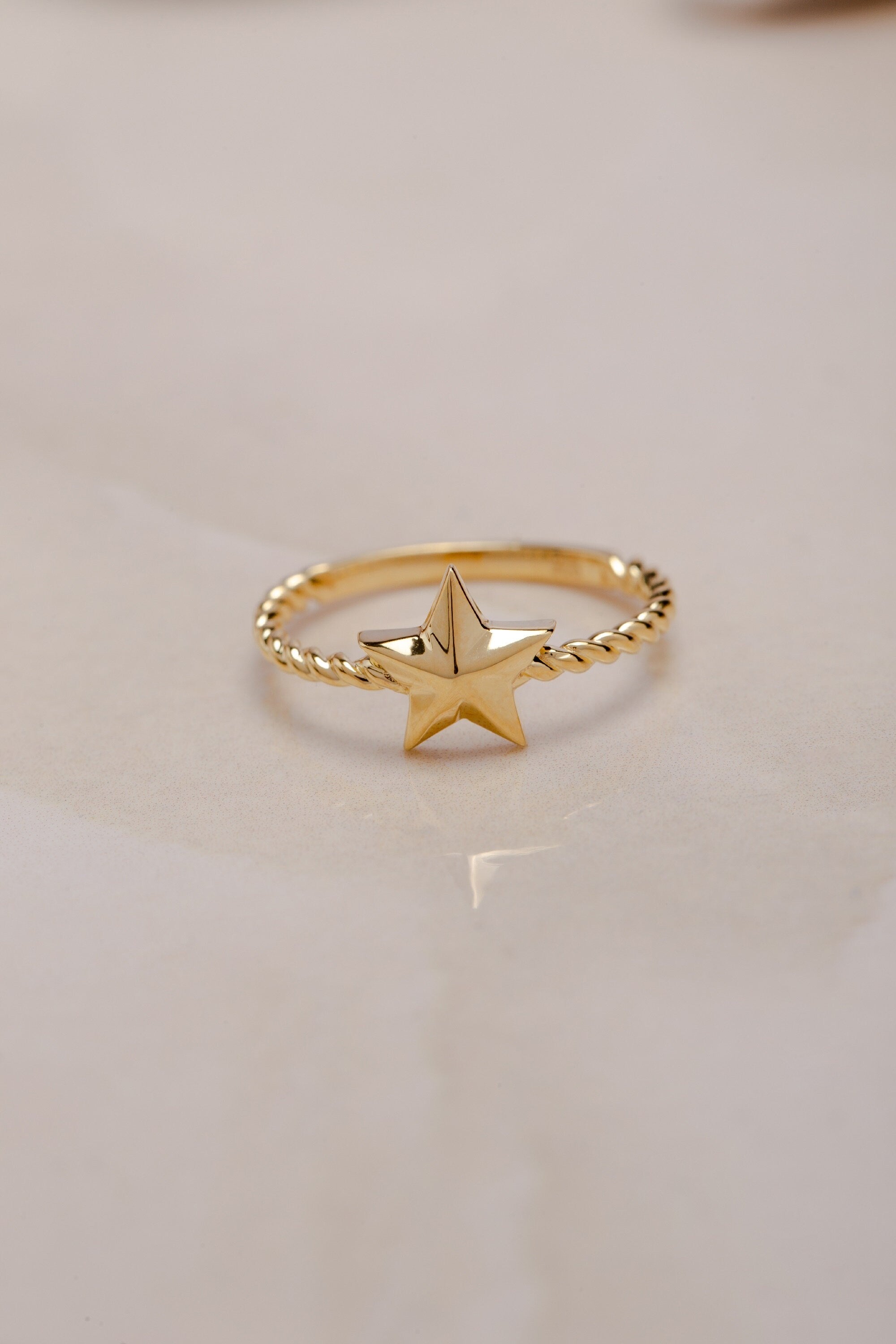 14K Gold Star Ring, Dainty Star Ring, Golden Ring, Galaxy Ring, Delicate Star Ring, Gift For Mother Day, Mother Day Jewelry, Gift for Her