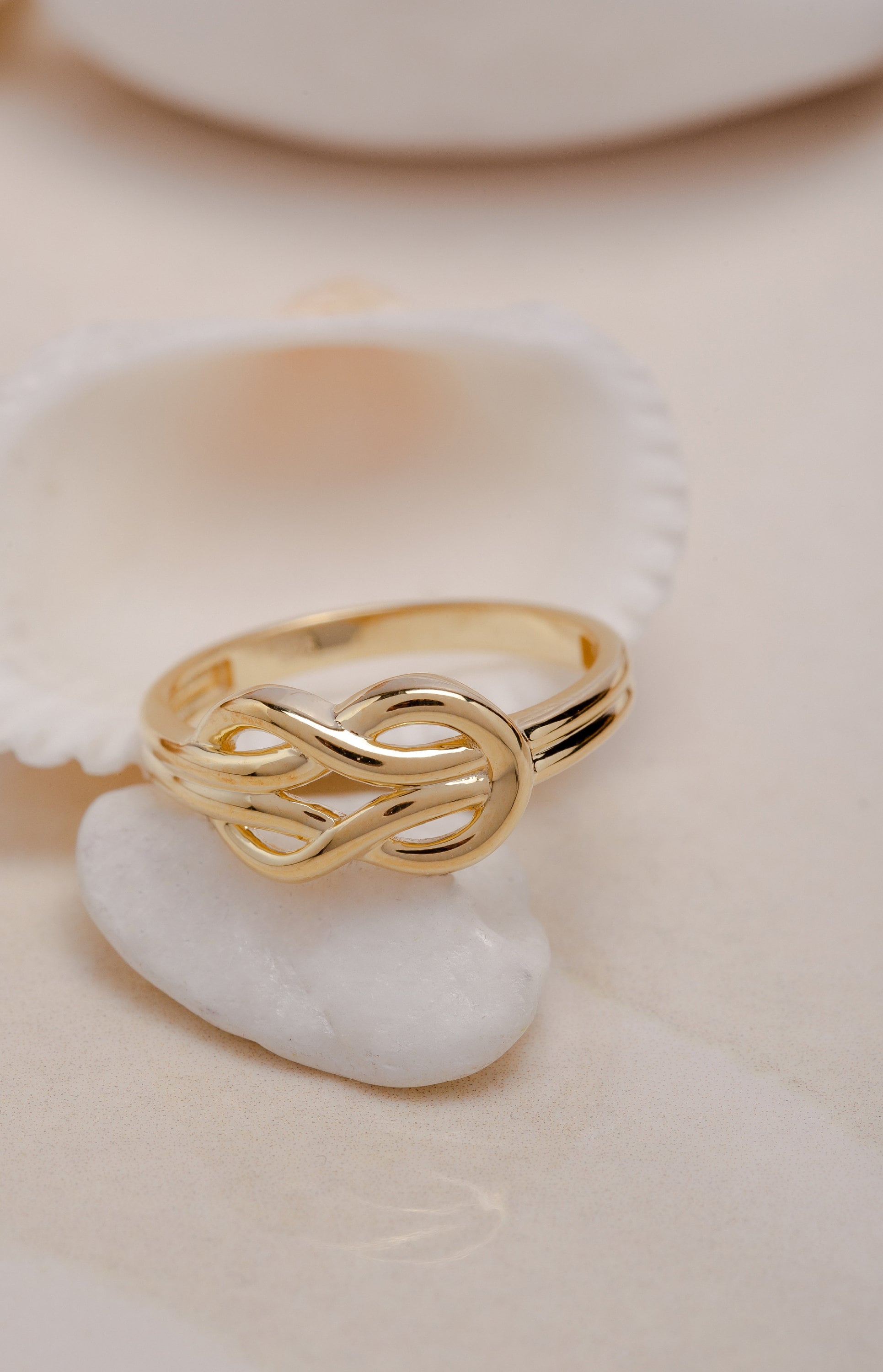 14K Stacking Ring, Gold Band Rings for Women, Real Gold Auger Ring, Twisted Gold Ring Gift For Her, 925 Silver Sarmal Ring, Aestetic Ring