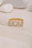 14K Gold Diamond Mama Ring, Mom Ring, Handmade Diamond Mother Ring, Solid Gold Diamond Mama Ring, Gift for Mother, Jewelry Gift Idea