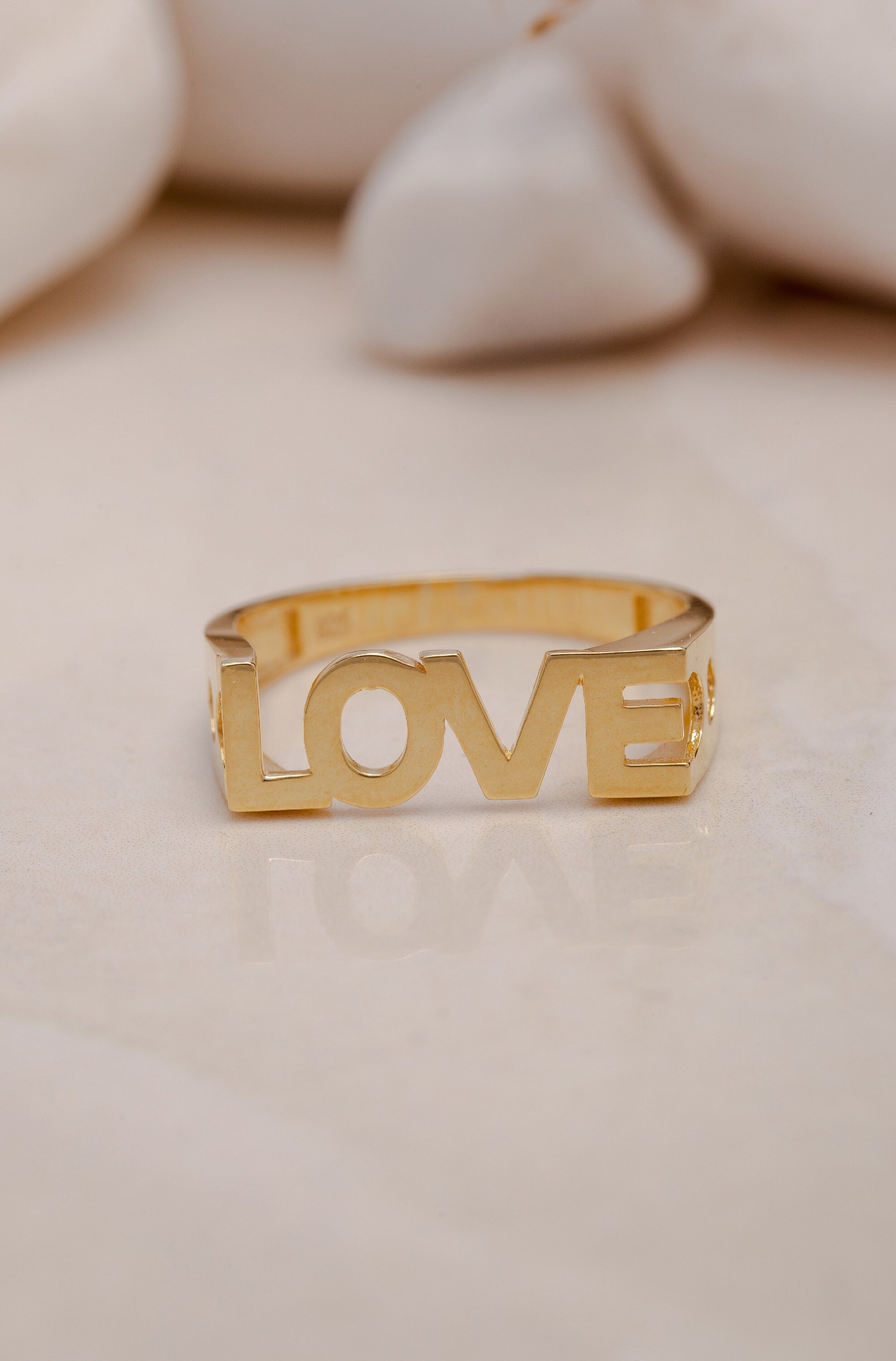Minimalist Love Ring - 14K Gold or 925 Sterling Silver - Rings for Women - Mother's Day Gift - Love Jewelry - Dainty Gold Ring