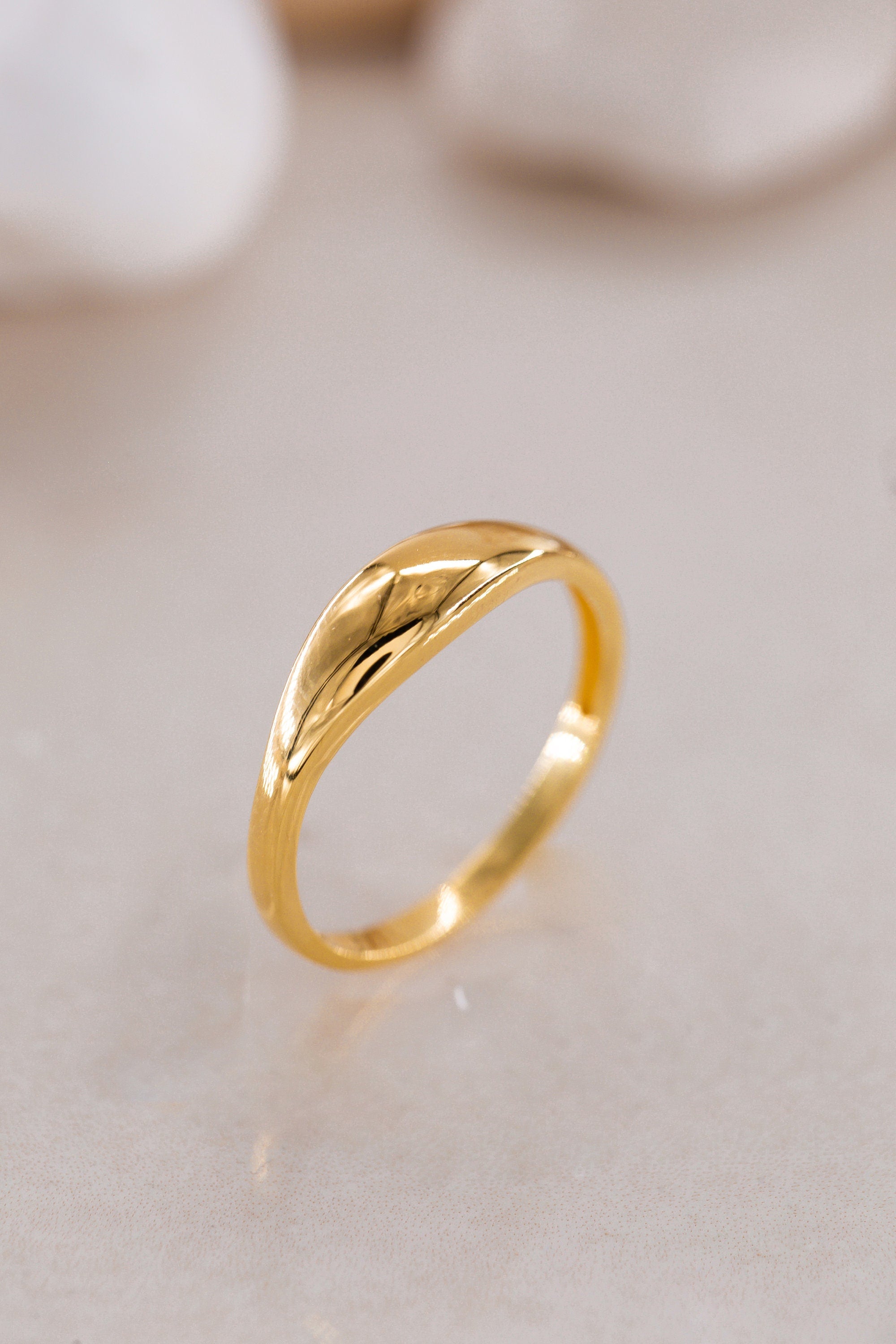 14K Golden Wedding Ring - Golden Ring - Promise Ring - Engagement - Mother's Day Gift - Royal Ring - Special Design - Golden Gift Ring