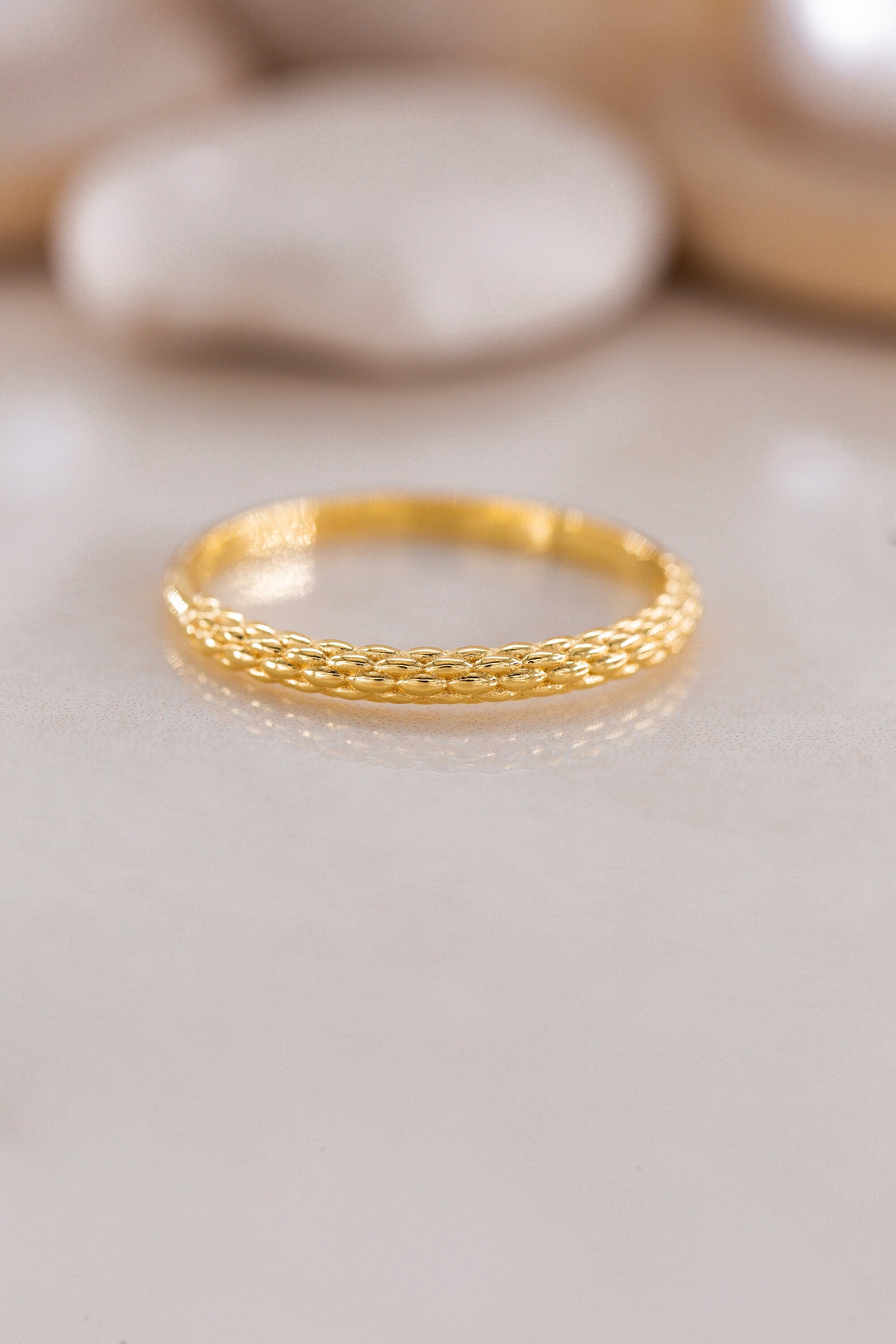 14K Golden Circle Ring, Golden Circle Design Ring, Promise Ring, Golden Ring Gift For Her, Handmade Circle Ring, Mother Day Jewelry