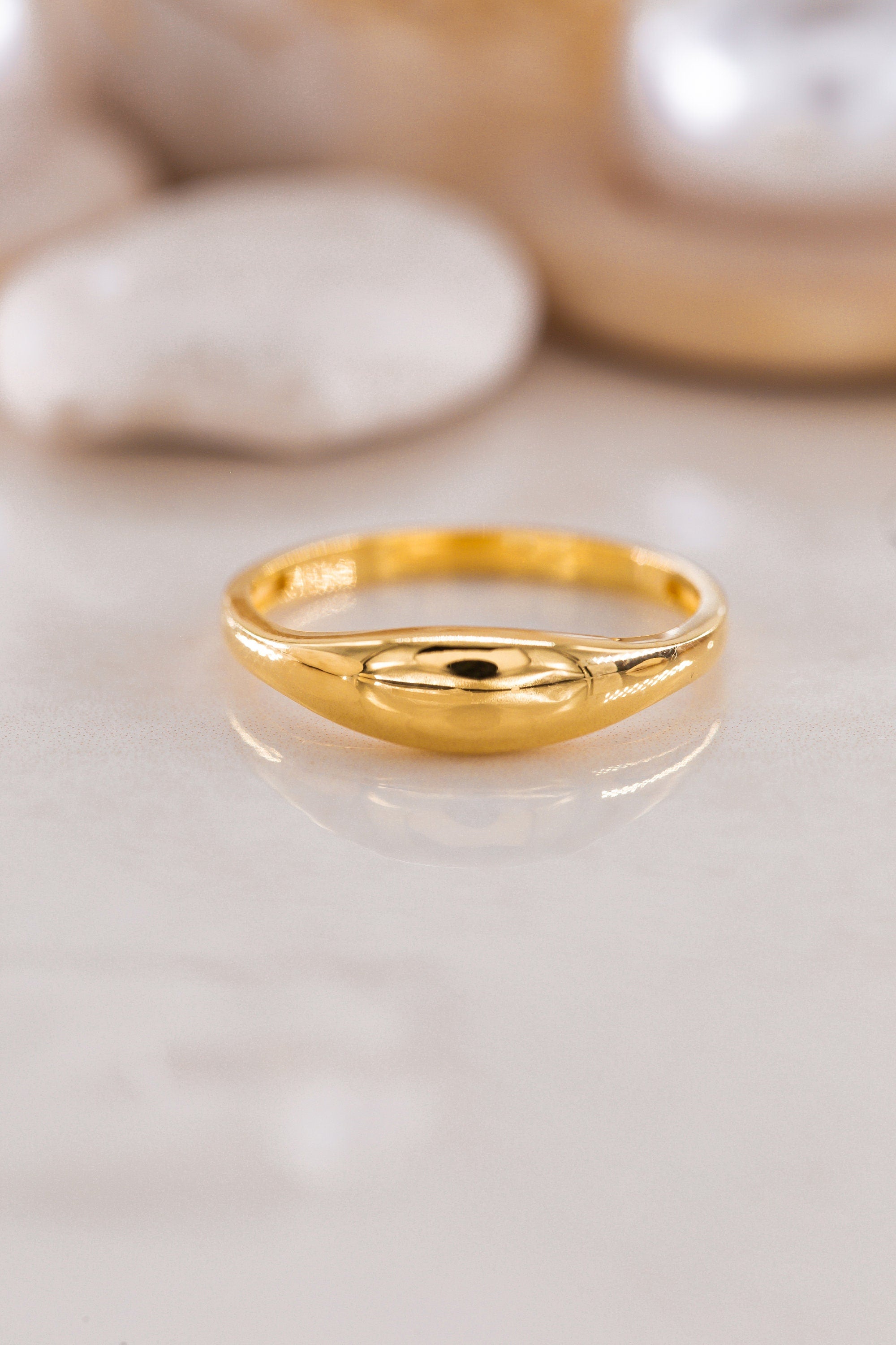 14K Golden Wedding Ring - Golden Ring - Promise Ring - Engagement - Mother's Day Gift - Royal Ring - Special Design - Golden Gift Ring