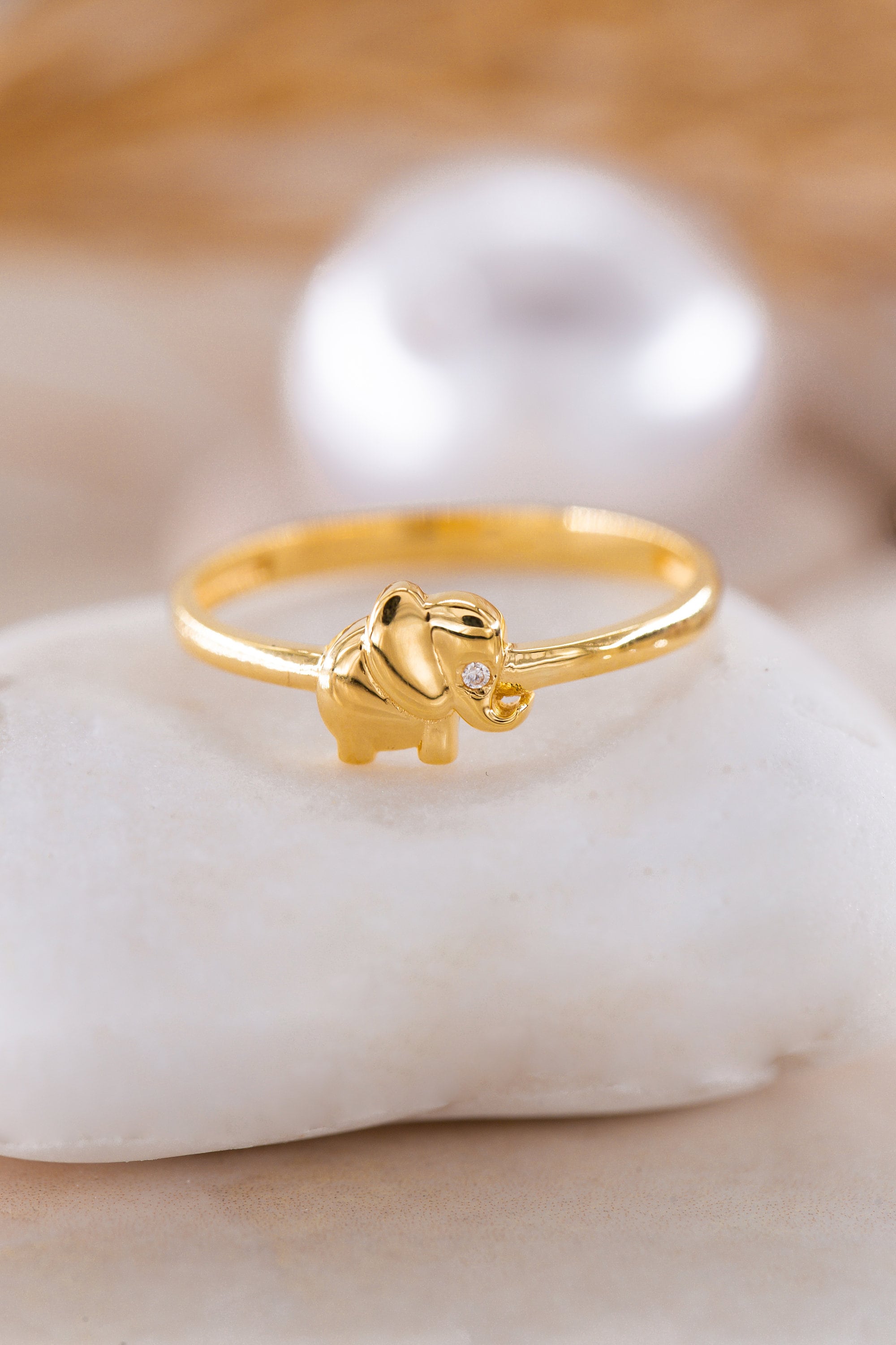 14K Solid Gold Elephant Ring, 925 Sterling Silver Elephant Ring, Animal Gold Ring, Birthday Gift, Elephant Figurine Ring, Elephant Jewellery