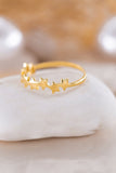 Elegant 14K 5 Star Gold and Sterling Silver Star Ring - Celestial Star Motif, Starry Gift for Her, Sparkling Star Shaped Ring, Gift for Her
