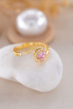 14K Golden Pink Ring/Special Design Ring /Handmade Ring / Mini Golden Ring /Gift For Mother Day / Mother Day Jewelry/Pink Stone Ring