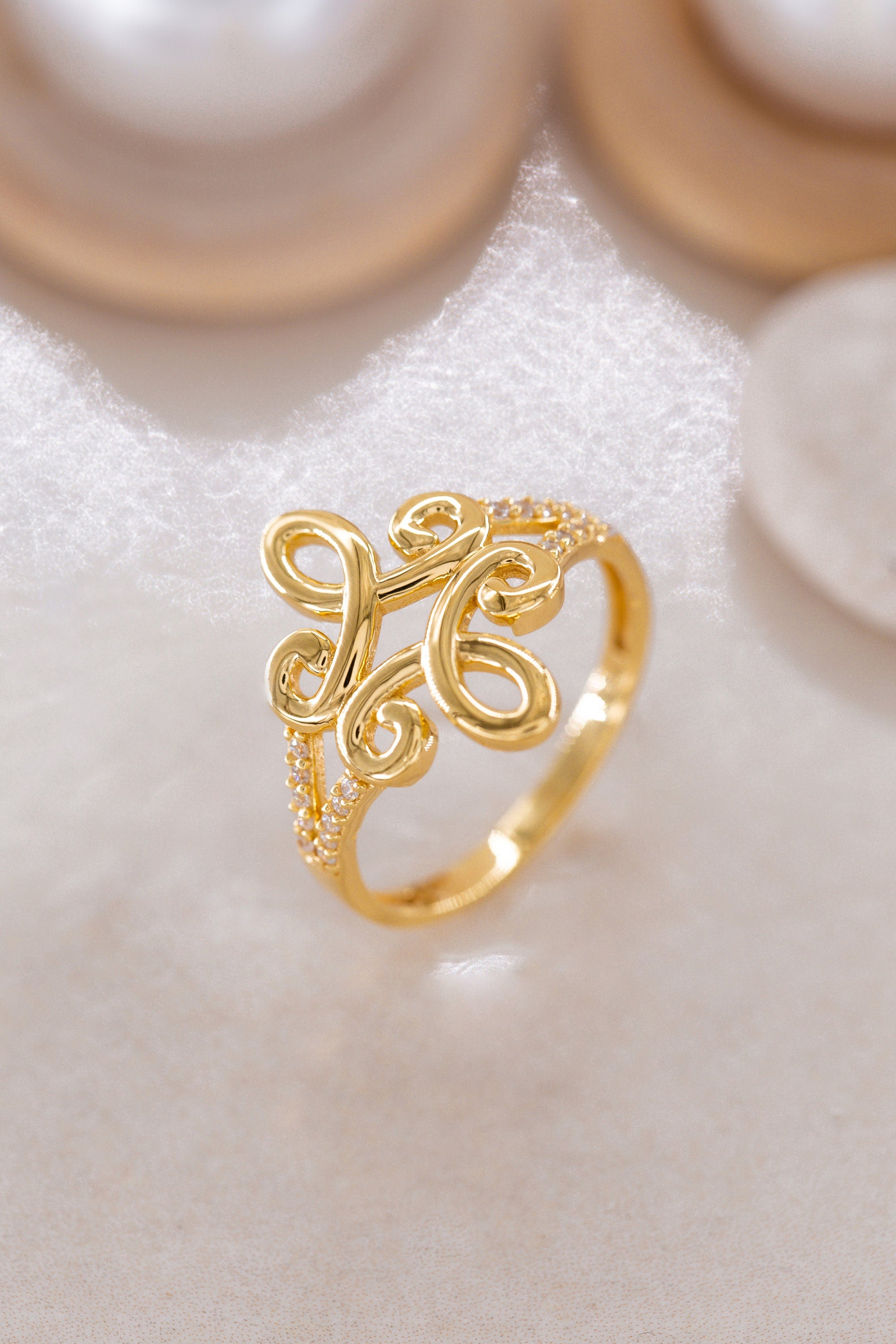 14K Golden Spiral Symbol Ring / Spiral Symbol Design Ring / Ring For Lovers / Spiral Ring / Mini Spiral Ring /Gift For Mother Day