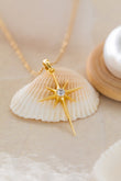 14K North Star Necklace, Gold North Star Pendant, 925 Sterling Silver Star Necklace, Celestial Necklace, Starburst Necklace, Gift Ideas