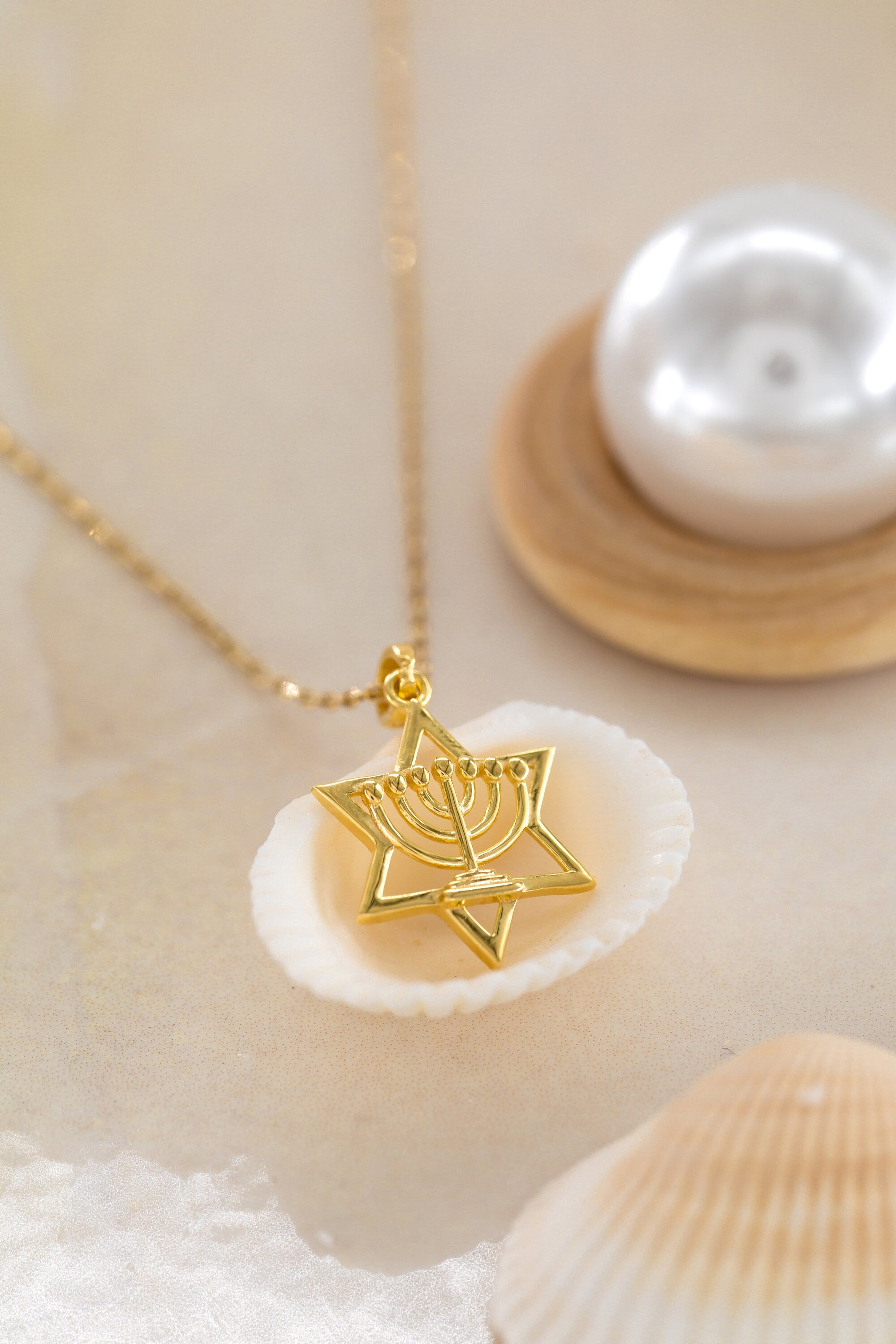 Symbolic 14K Gold David Pendant, Judaica Jewelry, Sterling Silver Religious Necklace, 925 Silver Meaningful Star of David,Unisex Judaic Gift