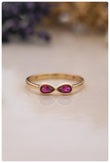 Natural Diamond Ruby Gold Ring - 14K Solid Gold Rings - Minimalist Gold Ring - Everyday Women Ring - Gift For Mother Day- Mother Day Jewelry