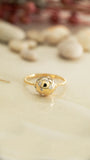 Gold Diamond Ball Ring, Gemstone Ball Ring, 925 Silver Diamond Ring, Designer Ball Ring, Dainty Gemstone Ball Ring, Lady Diamond Ring